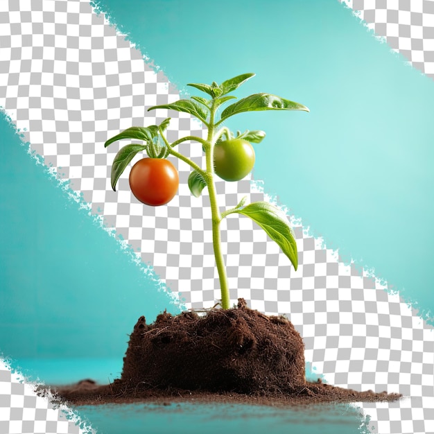 Tomato seedling on transparent background