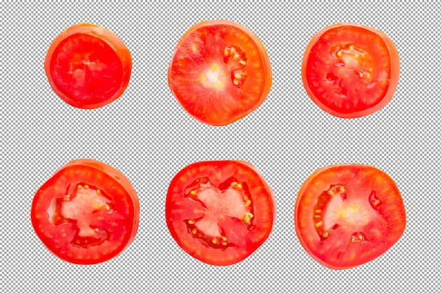 Tomato slice isolated over alpha background