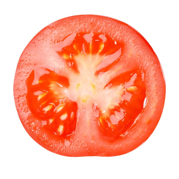 Tomato sliced into rings Fresh juicy Tomato Angle angle Isolated