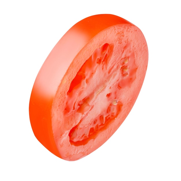 Tomato sliced into rings Fresh juicy Tomato Angle angle Isolated