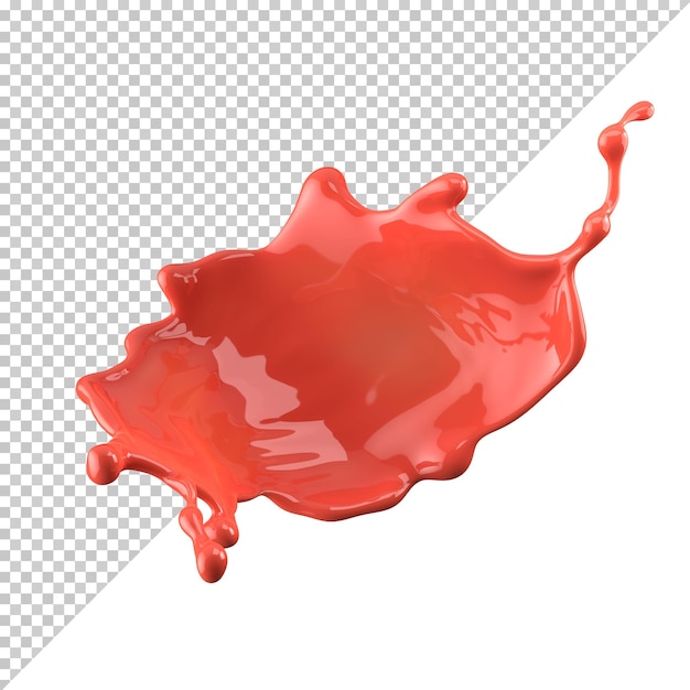 Tomato splashes sauce submerged in flowing red liquid