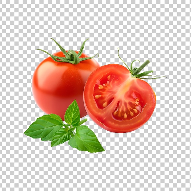 a tomato and a tomato are on a transparent background