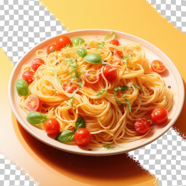 PSD spaghetti con pomodoro su uno sfondo trasparente