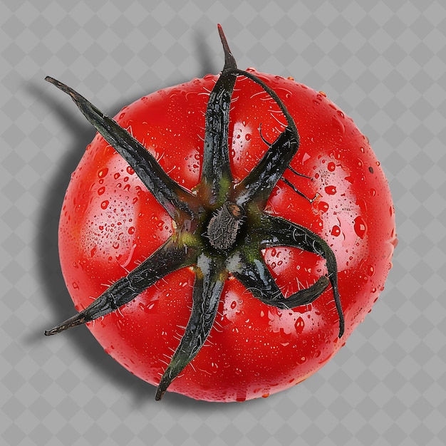 PSD a tomato with a black star on it