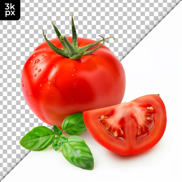 PSD un pomodoro con una foto di un tomato su di esso