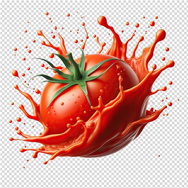 PSD un pomodoro con un tomato su di esso è disegnato in acquerello