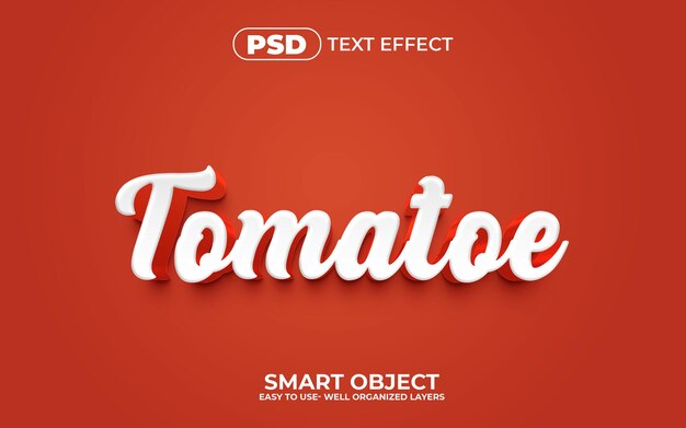 Stile effetto testo modificabile pomodoro 3d