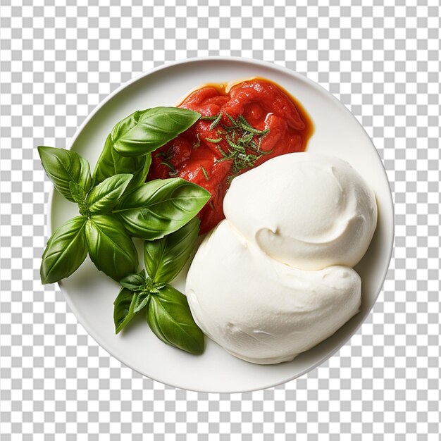 Tomatoes basil and mozzarella