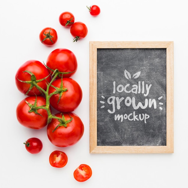 Tomatoes locally grown fruit mock-up