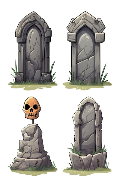 PSD tombstone illustration element png for celebrate halloween