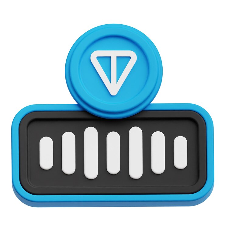 PSD toncoin crypto 3d icon isolated on the white background