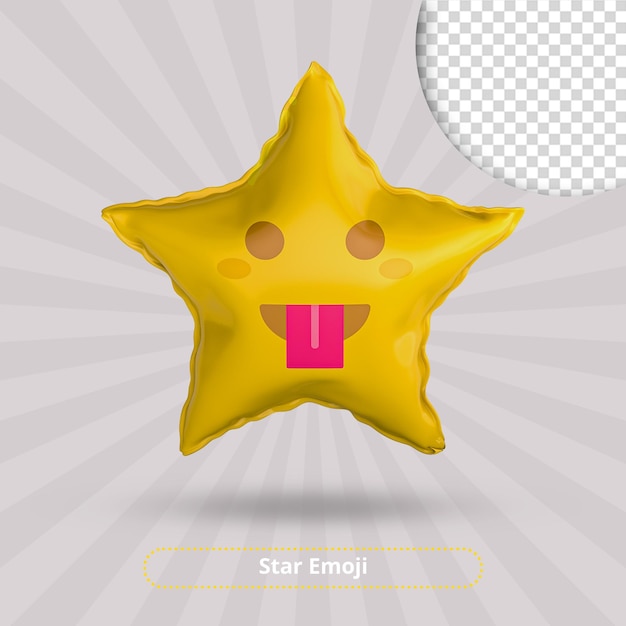 Tong ster emoji 3d render downloaden