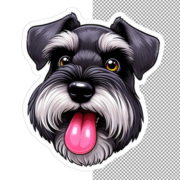 PSD tong wagging fun vrolijke hond sticker