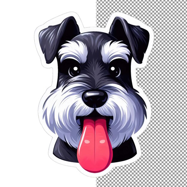 PSD tong wagging fun vrolijke hond sticker