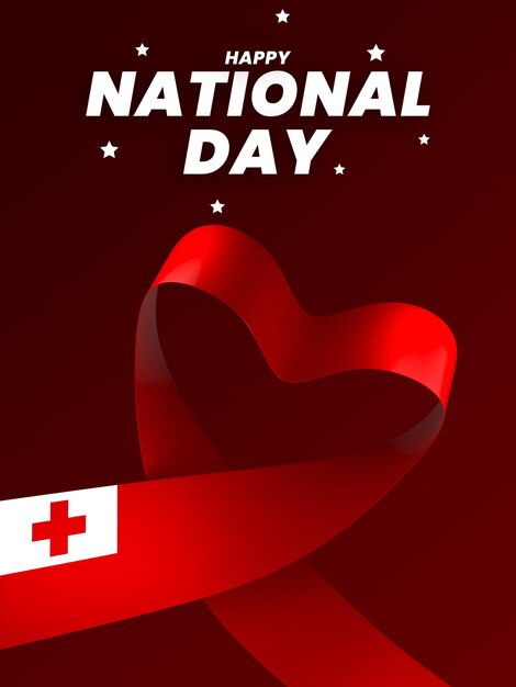 tonga flag element design national independence day banner ribbon psd