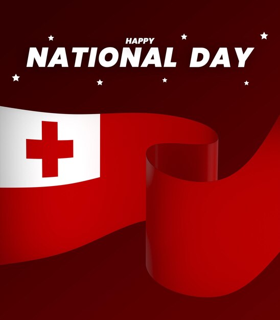 tonga flag element design national independence day banner ribbon psd