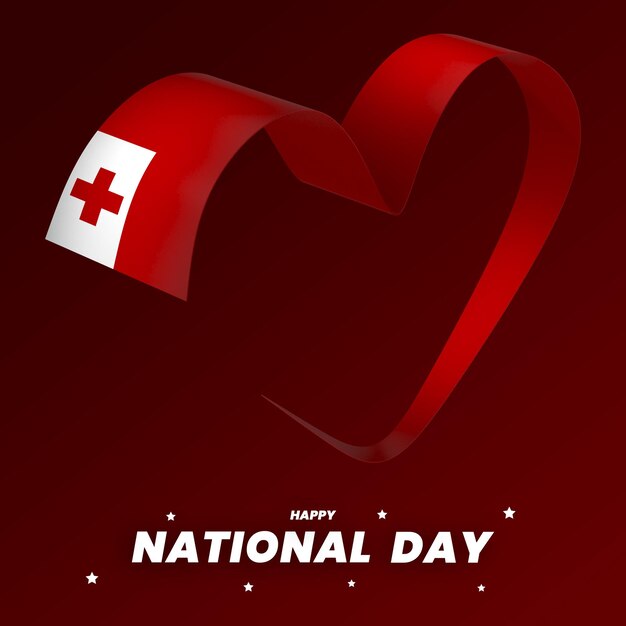 tonga flag element design national independence day banner ribbon psd