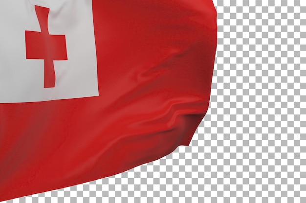 PSD tonga flag isolated. waving banner. national flag of tonga