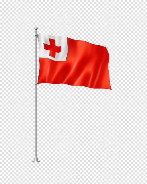 Tonga flag isolated on white