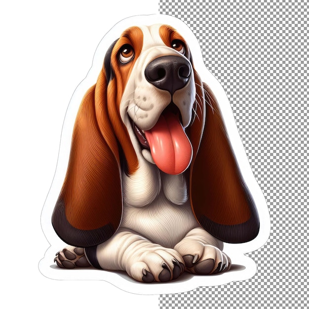 PSD tongue wagging fun cheerful dog sticker