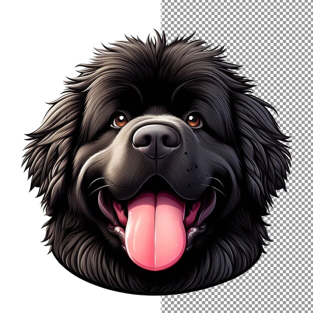 PSD tongue wagging fun cheerful dog sticker