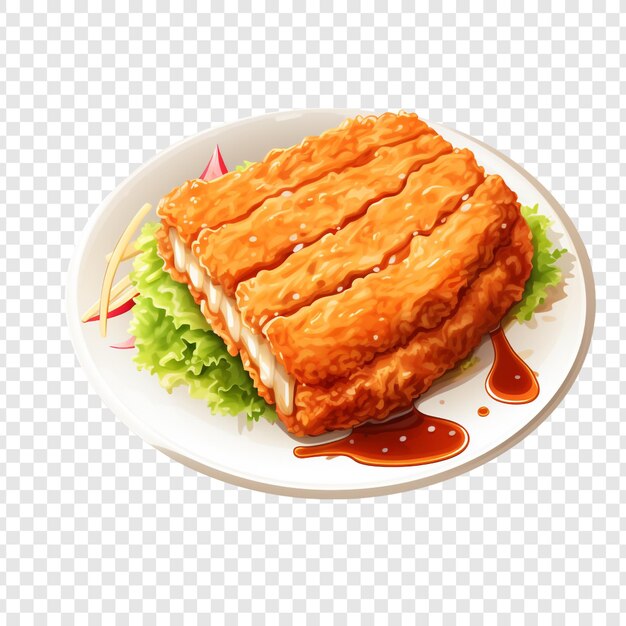 PSD tonkatsu isolated on transparent background