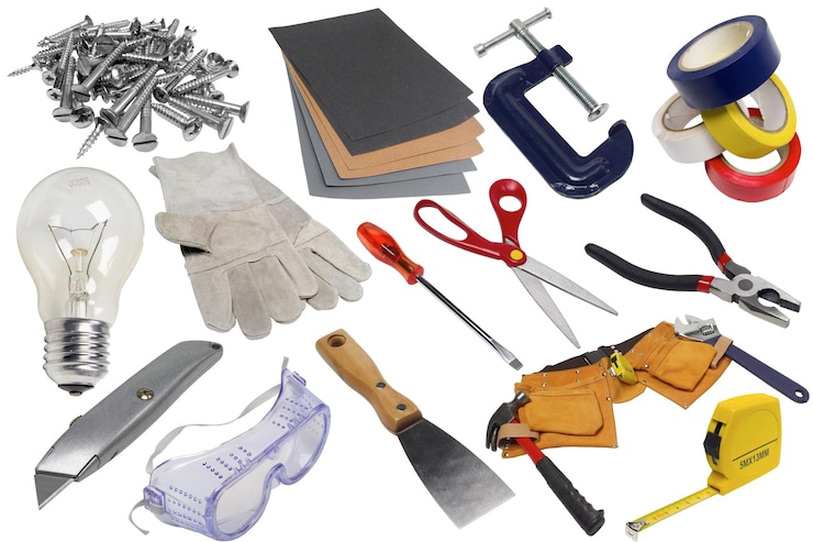 PSD tool kit set top view psd transparent