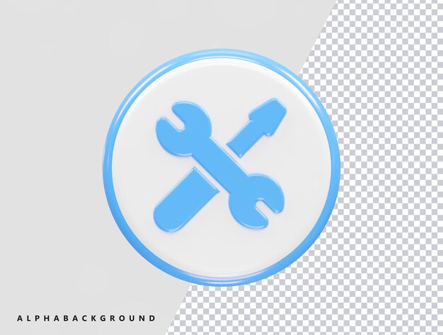 Tools icon 3d rendering element illustration