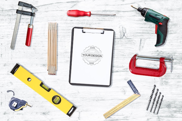 Tools and paper mockup