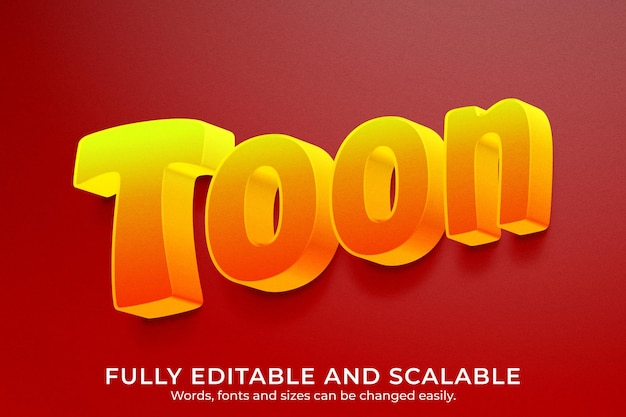 Toon editable 3d text effects template
