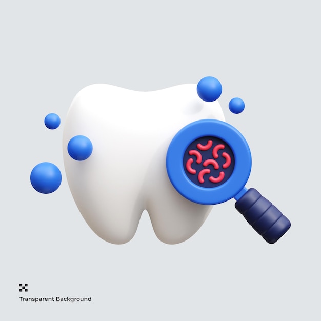 PSD tooth bacteria 3d icon