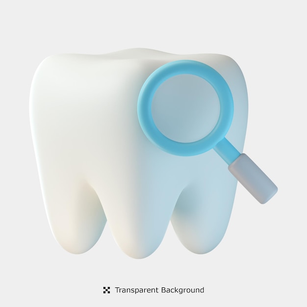 Illustrazione dell'icona 3d del controllo del dente