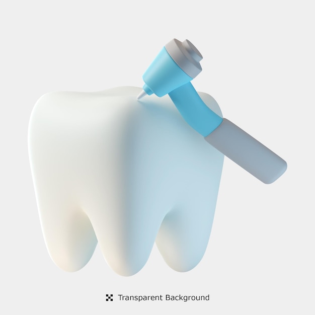 PSD tooth filling 3d icon illustration