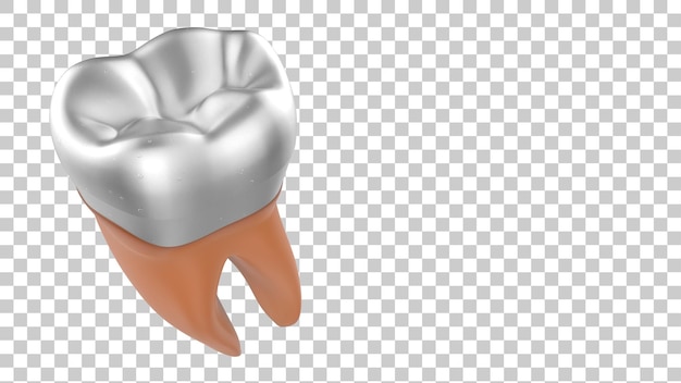 PSD tooth implant on transparent background 3d rendering illustration