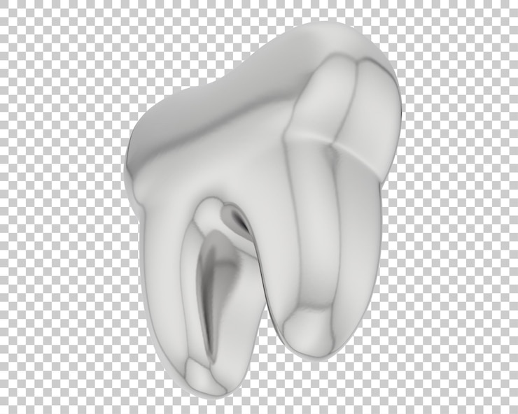 PSD tooth on transparent background 3d rendering illustration