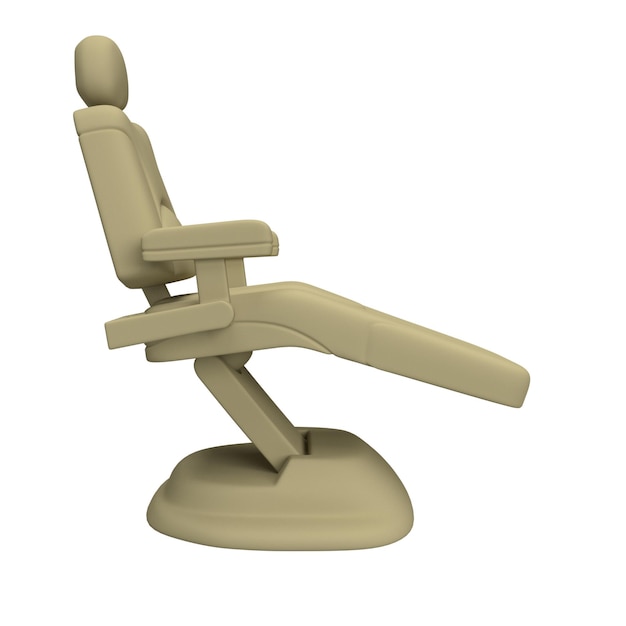 PSD toothache patient chair concept interior design. armchair for patient. seat seen from right side.