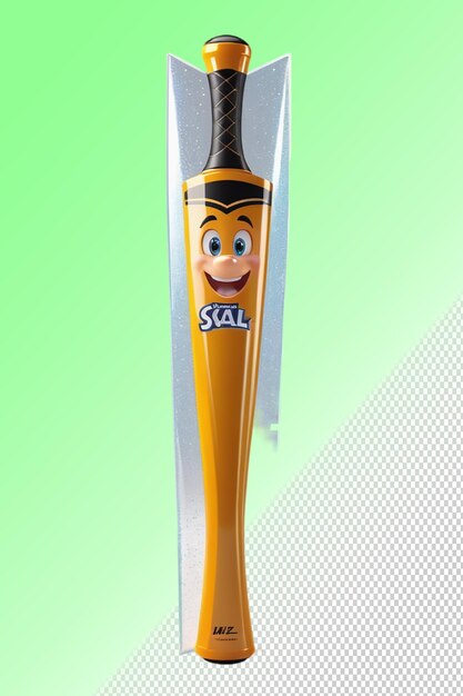 A toothbrush with a face on it that has a face on it
