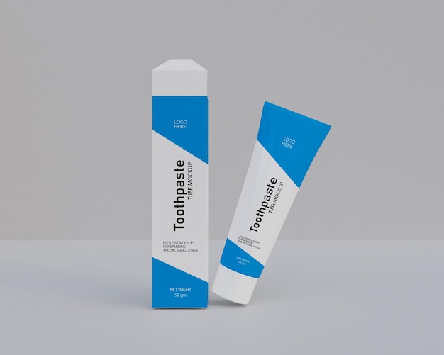 PSD mockup di confezione di dentifricio