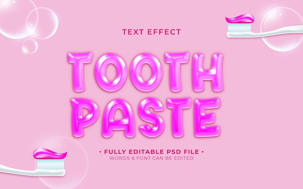 PSD toothpaste text effect