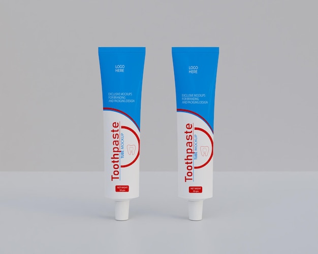 Toothpaste tube 3d mockup