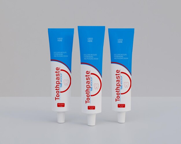 Toothpaste tube 3d mockup