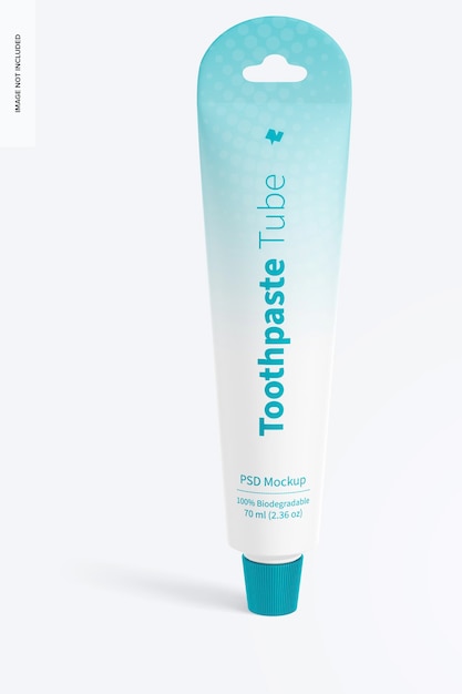 Toothpaste tube mockup, front view