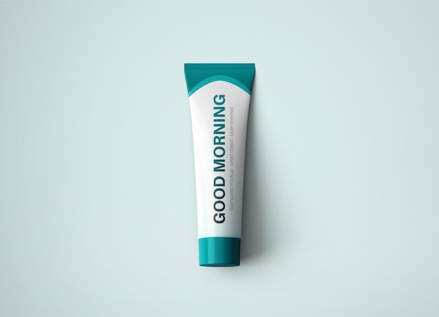 Toothpaste tube mockup top view