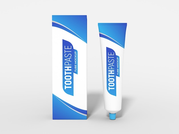 Toothpaste tube packaging mockup