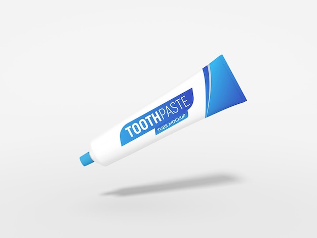 PSD toothpaste tube packaging mockup