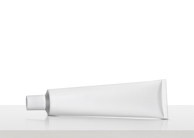 toothpaste tube on white table for health care concept transparent background