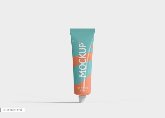 PSD toothpaste tube with box mockup