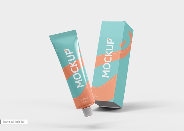 Tubetto di dentifricio con scatola mockup