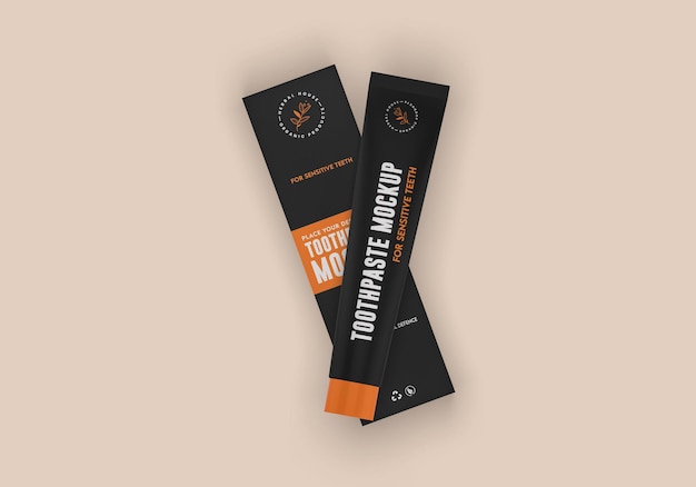 PSD toothpaste tube with box mockup