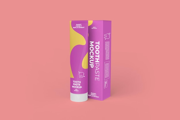 Toothpaste With Box Display Mockup